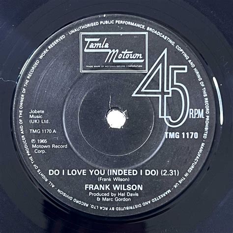 Frank Wilson Do I Love You Indeed I Do Inksplat Records