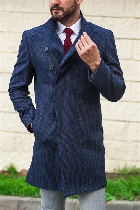 Темно-синее мужское пальто. Арт.:1-506-2 – купить в магазине мужской ...