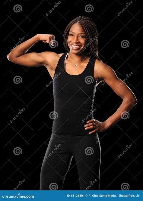 Woman Flexing Biceps Stock Image Image Of Workout Fitness 18121801