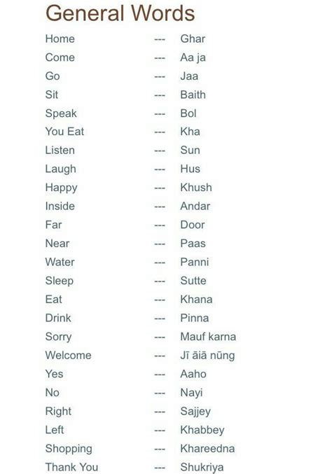Learn Hindi Words with English Translations