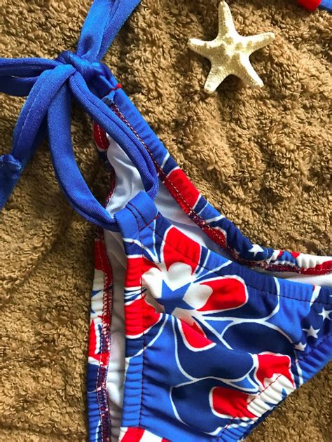 Patriotic Handmade Bikini String Bikini Etsy
