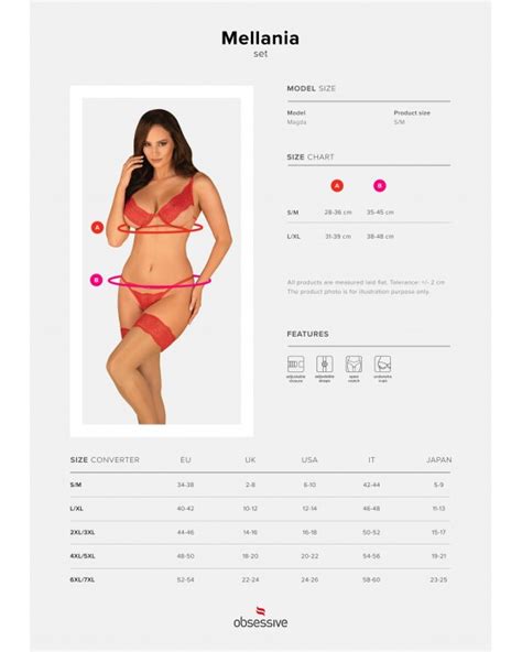 Obsessive Lingerie Mellania Completino Rosso In Pizzo Con Aperture Sexy