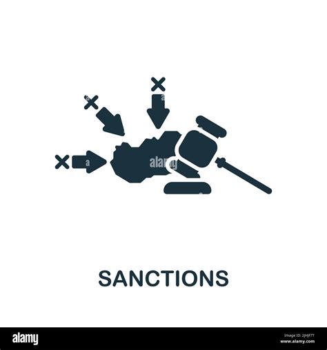 Sanctions Icon Monochrome Simple Line Economic Crisis Icon For