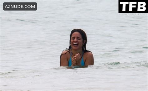 Camila Cabello Sexy Seen Flaunting Her Hot Body Wearing A Blue Bikini At The Beach In Miami Aznude