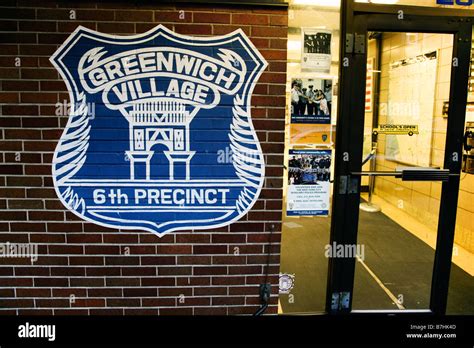 Greenwich Village 6th Precinct Police Station Sign Stock Photo Alamy