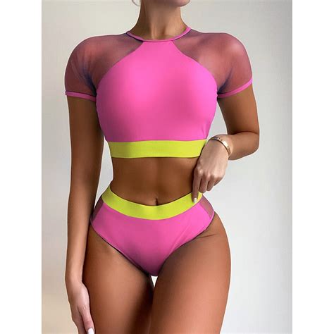 Jual Preorder High Waist Bikini Woman Swimsuit Female Swimwear