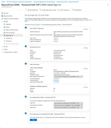 beyondtrust password safe provisioning  sailpoint sso  entra