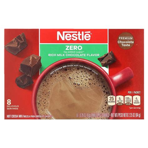 Nestle Hot Cocoa Mix Hot Chocolate Mix Rich Milk Chocolate 8 Envelopes 0 28 Oz 8 G Each