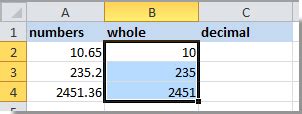 Cómo obtener la parte entera de un número en Excel