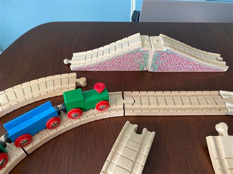 Wood Train Set Wood Train Wooden Train Set 6628 Etsy