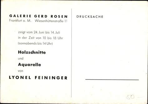 K Nstler Ansichtskarte Postkarte Feininger Lyonel Holzschnitt