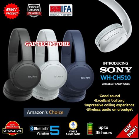 Jual Sony WH CH510 / WH CH 510 Wireless On-Ear Headphones Original ...