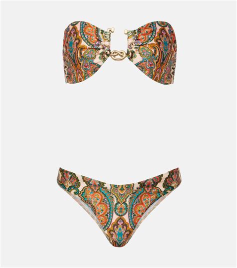 Zimmermann Ottie Paisley Ring Detail Bikini Multicoloured Editorialist