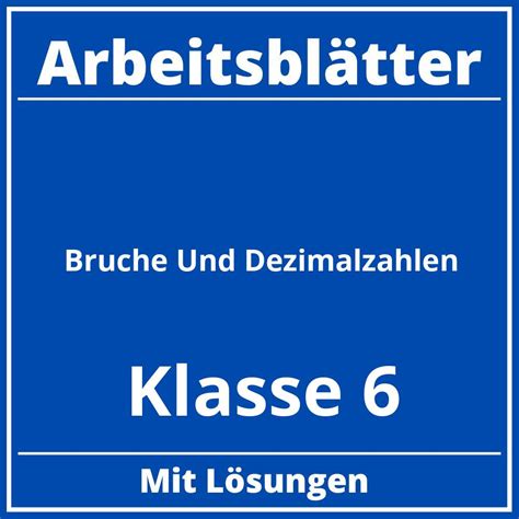 Br Che Und Dezimalzahlen Klasse Arbeitsbl Tter Pdf