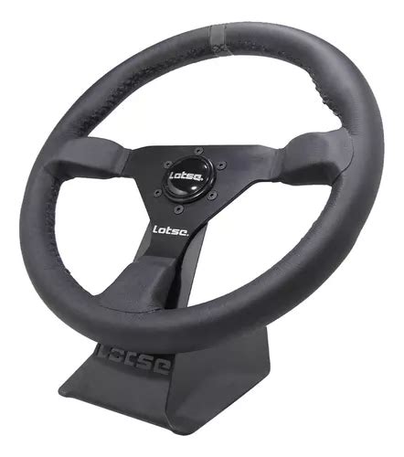 Volante Esportivo Lotse Gt Couro Tarja Preto Brinde