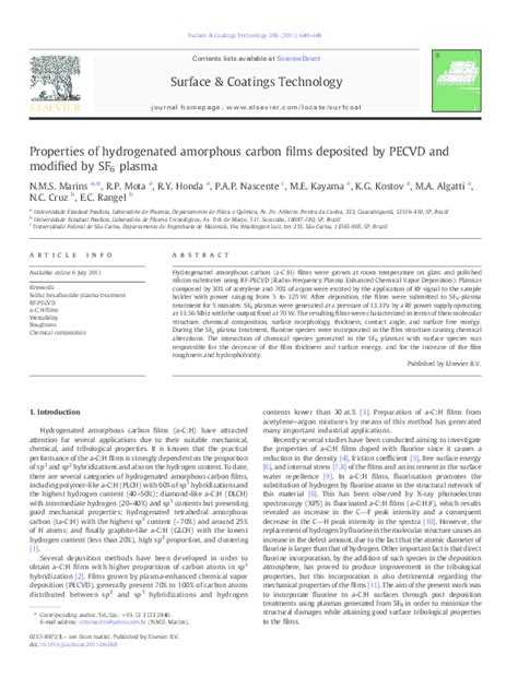 Pdf Properties Of Hydrogenated Amorphous Carbon Films Deposited By