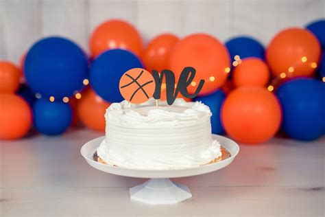 Basketball One Cake Topper Basketball First Birthday Etsy