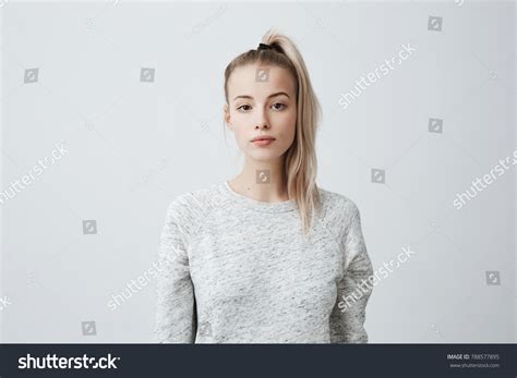 Attractive Beautiful Female Blonde Pony Tail Stock Photo Shutterstock