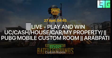 LIVE PLAY AND WIN UC CASH HOUSE CAR MY PROPERTY PUBG MOBILE