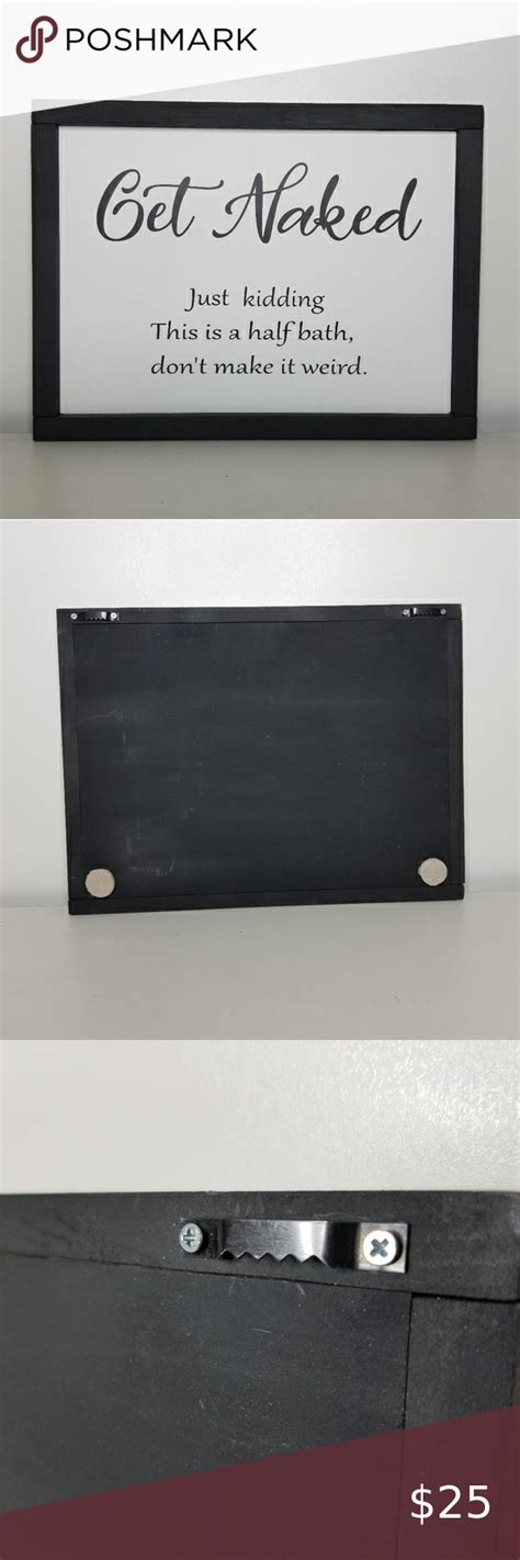 Farmhouse Wood Sign Get Naked Just Kidding Bathroom Sign Wall Decor X Farmhouse Wood