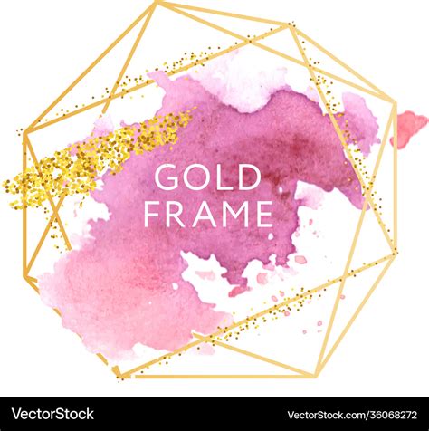 Pink Rose Nude And Golden Brush Strokes In Gold Vector Image