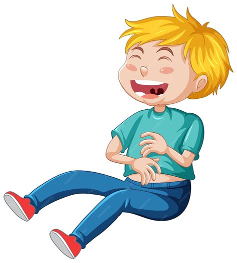 Free Vector | A boy laughing cartoon character
