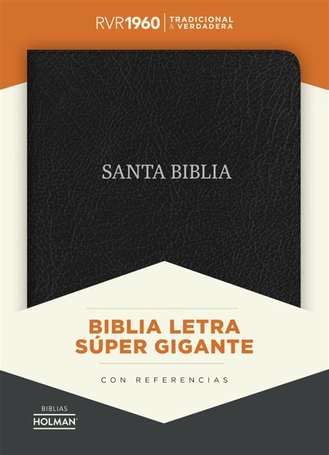 Biblia Letra Super Gigante Reina Valera Negro Piel Fabricada Con