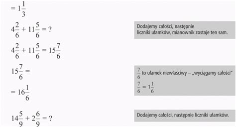 Dodawanie ułamków o tych samych mianownikach na poziomie ucznia klasy