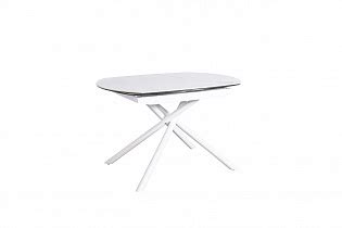 Стол обеденный раскладной круглый керамический белый - купить в ...