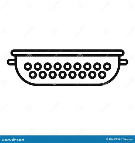 Prepare Colander Icon Outline Vector Sieve Metal Stock Vector