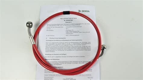 Stahlflex Bremsleitung rot mit TÜV Gutachten 75cm Monkeypower