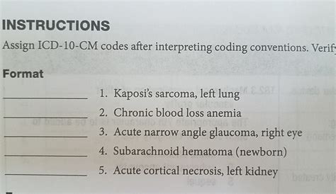 Solved Instructions Assign Icd Cm Codes After Chegg