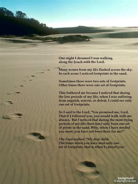 Footprints In The Sand | Footprints in the sand poem, Beach poems, Sand ...