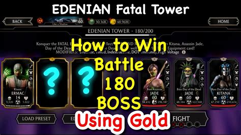 Mk Mobile How To Win Edenian Fatal Battle 180 BOSS Using Gold YouTube