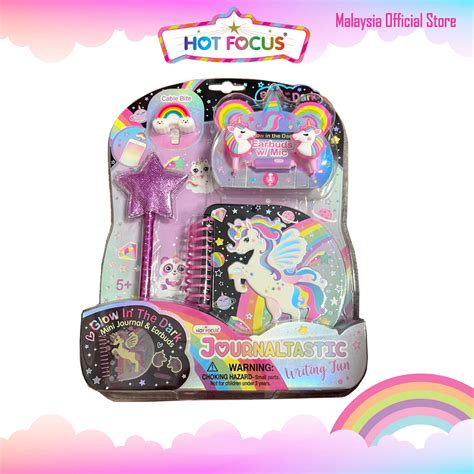 Hot Focus Glow In The Dark Journaltastic Writing Fun Set Cute Mini Notebook Notepad 610NGD