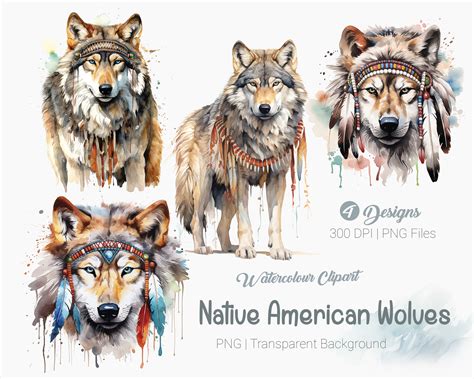 Native American Wolf Clipart, Boho Wolf, Headdress Png, Indigenous ...