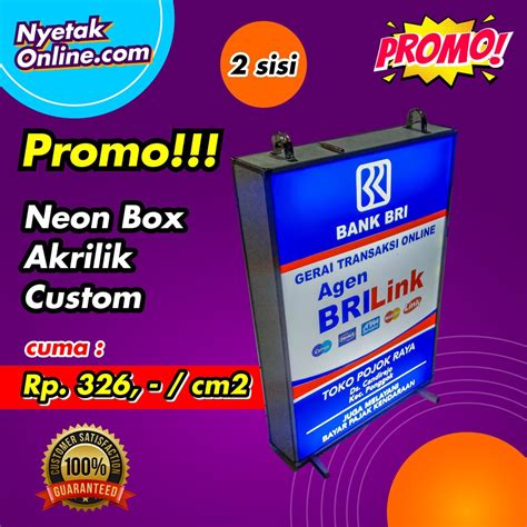 Jual Custom Neon Box Akrilik Sisi Neon Box Papan Iklan Custom Murah