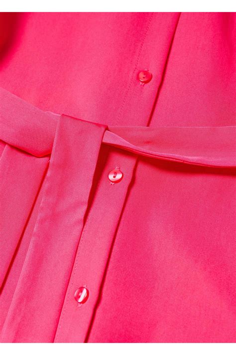 Mango Blousejurk Met Ceintuur Fuchsia Wehkamp