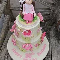 Jean S 80th Peonie GardenBirthday Cake Decorated Cake CakesDecor