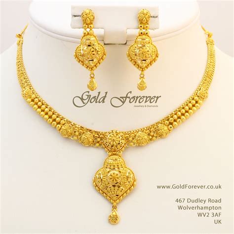 22 Carat Indian Gold Necklace Set 51 5 Grams Code Ns1026 6EB Gold