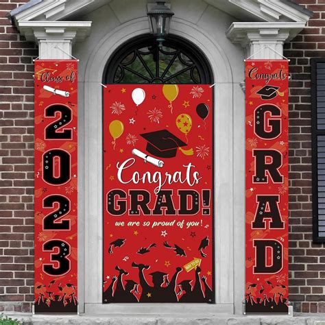 3 Pcs Graduation Door Banner Decorations Class Of 2023