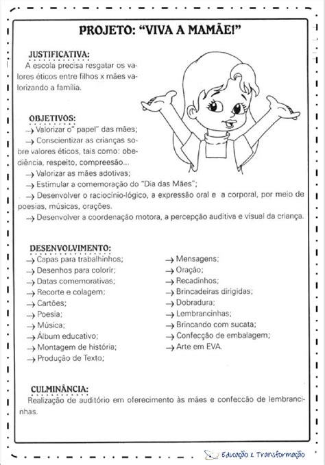 Modelo De Projeto Para O Dia Das Maes V Rios Modelos