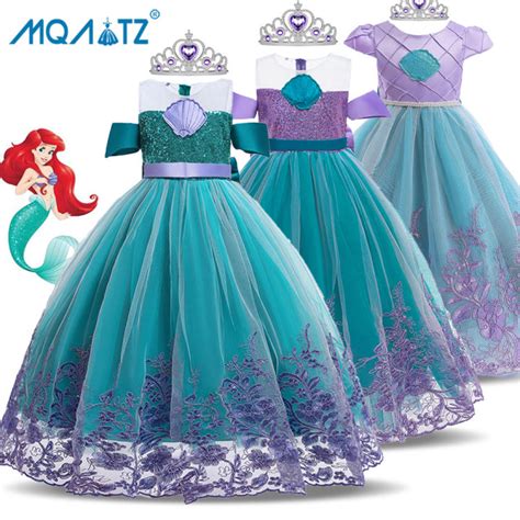 MQATZ Princess Costume For Girls Little Mermaid Costume Ariel Dress ...