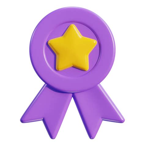 3d Winner Ribbon Award Medal With Star Icon 28149302 Png
