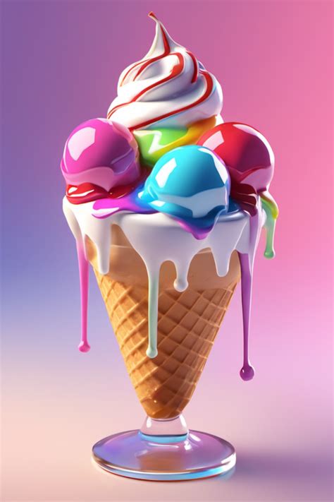 Colorful Ice Cream Sundae