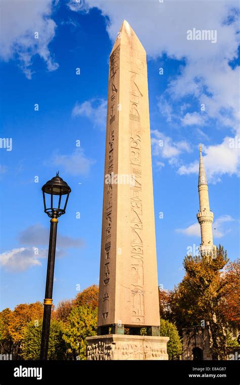 Ancient Egyptian Obelisk Standing In Istanbulturkey Stock Photo Alamy