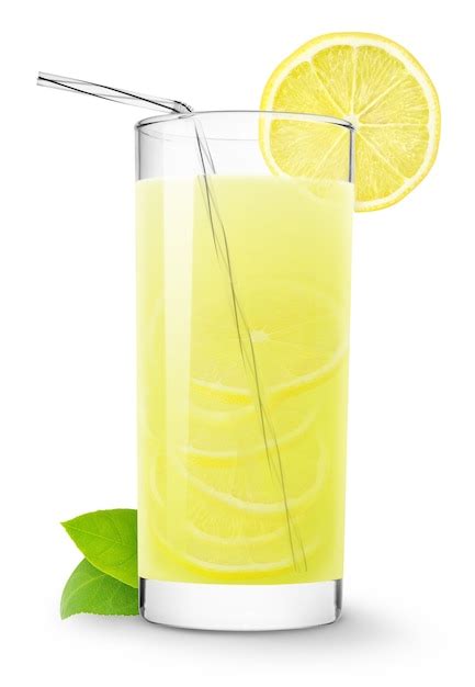 Premium Photo Glass Of Lemonade With Straw And Piece Of Lemon