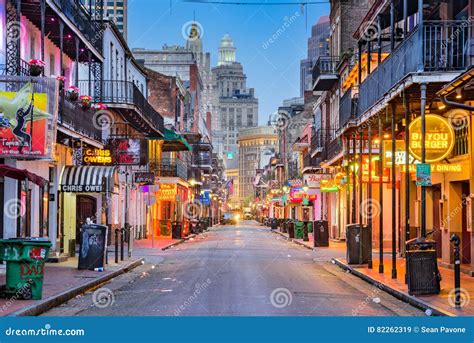 New Orleans Bourbon Street Editorial Stock Image Image Of Downtown