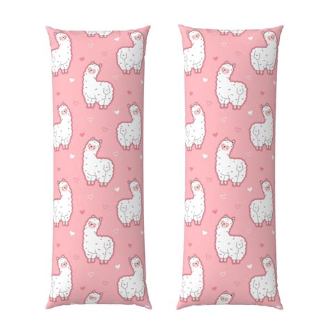 Body Pillow Cover With Zipper Cute Alpaca Love Pink Cooling Body Pillow Pillowcase For Hot