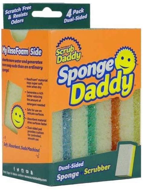 Sponge Daddy 4pk Soft Odor Resistant Sponges